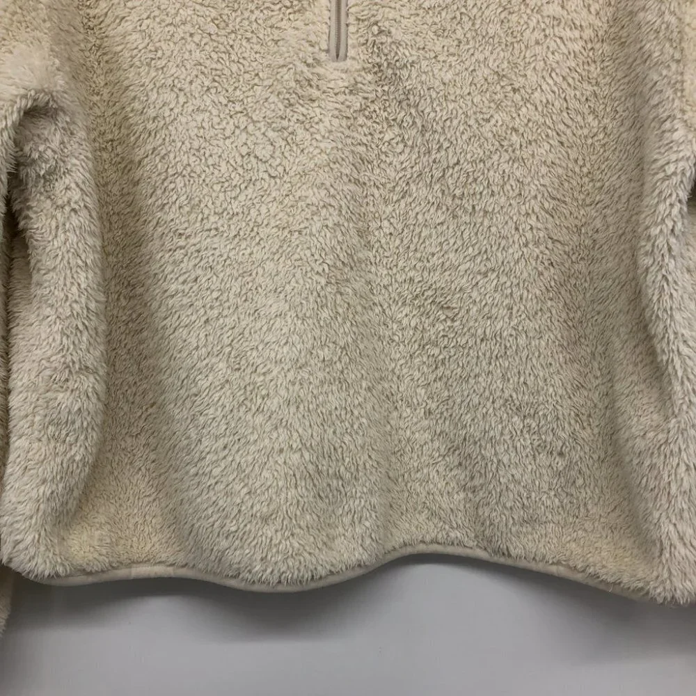 H&M Cream /  Off White Short 1/4 Zip Teddy Jacket size M - Picture 5 of 14